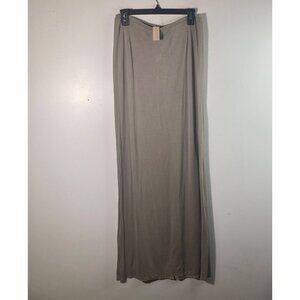Womens Chan Luu Maxi Skirt Tan Viscose L NWT Pull On Pencil Style Raw Hem
